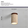Vintage Wabi-Sabi Style Yellow Travertine Ceiling Lamp