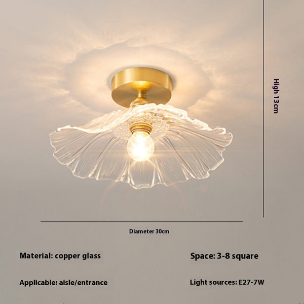 Retro lotus leaf ceiling lamp