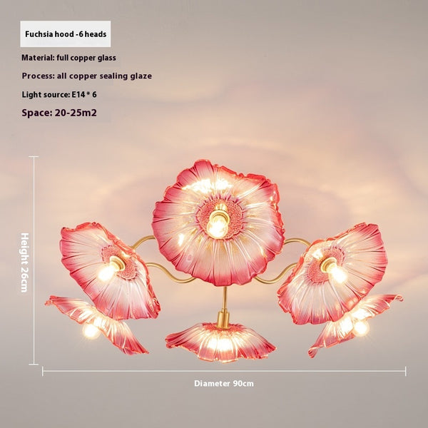 Kreative Lotusblatt-Deckenlampe im Retro-Stil