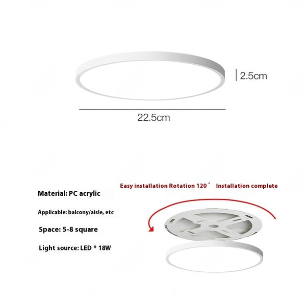 Minimalist ultra-thin LED ceiling light