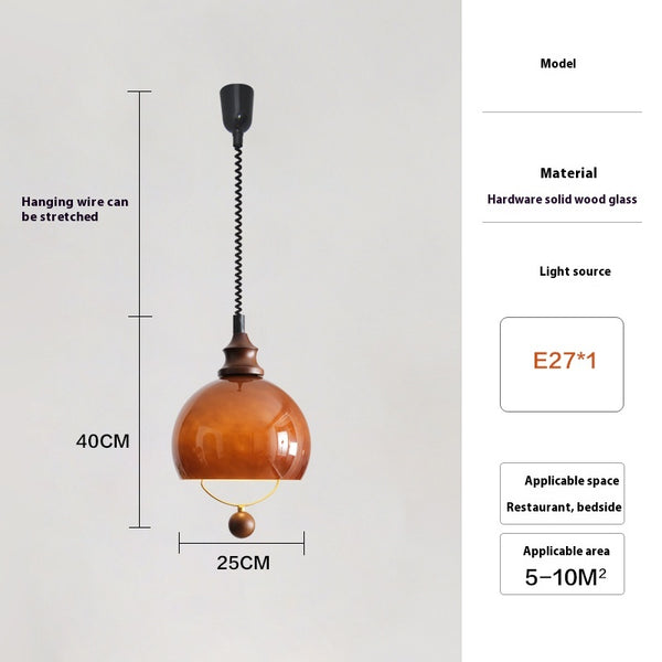 Medieval style glass chandelier retractable