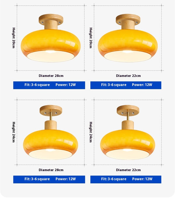 Medieval Style Glass Persimmon Ceiling Lamp