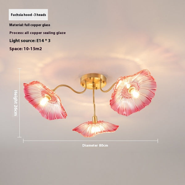 Kreative Lotusblatt-Deckenlampe im Retro-Stil