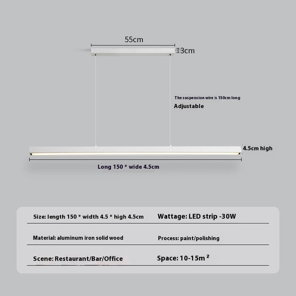 Lustre de restaurant à longue bande