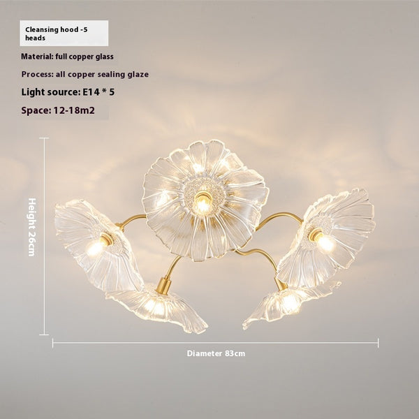 Kreative Lotusblatt-Deckenlampe im Retro-Stil
