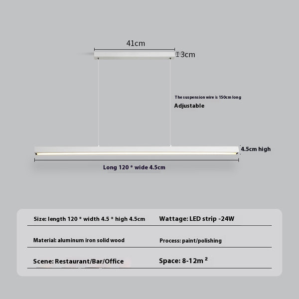 Lustre de restaurant à longue bande