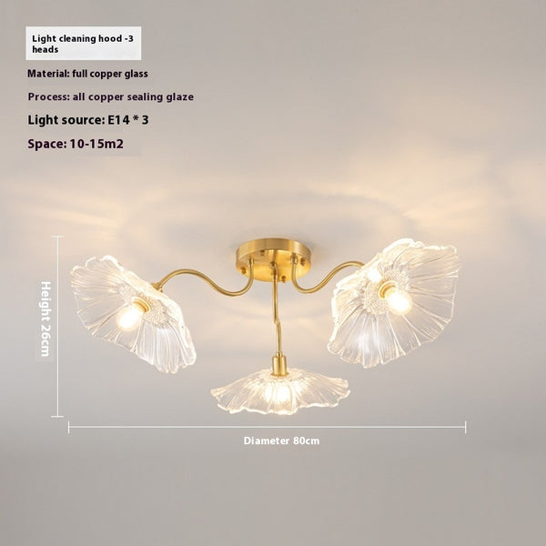 Kreative Lotusblatt-Deckenlampe im Retro-Stil