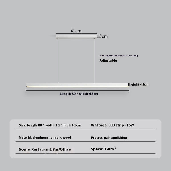 Lustre de restaurant à longue bande