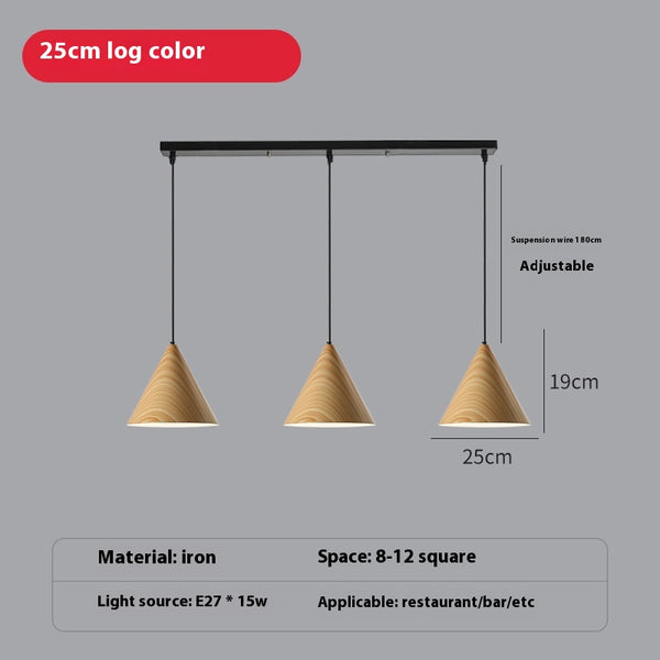 Lustre simple en grain de bois