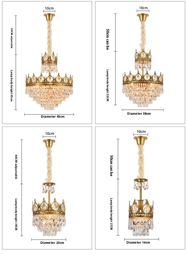 Vintage brass crystal chandelier