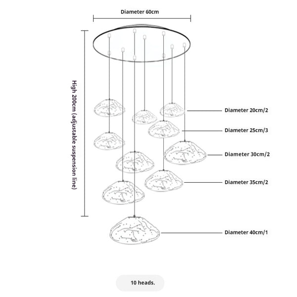 Creative glass cloud chandelier