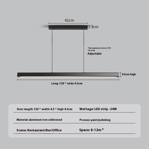 Lustre de restaurant à longue bande