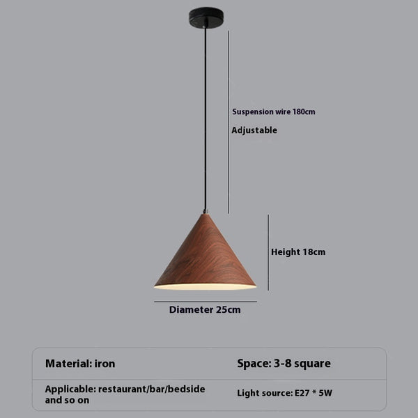 Lustre simple en grain de bois