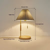 Retro plissierte Massivholz Tischlampe