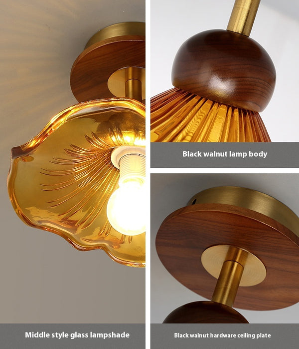 Amerikanische Retro-Deckenlampe aus Glas für den Flur