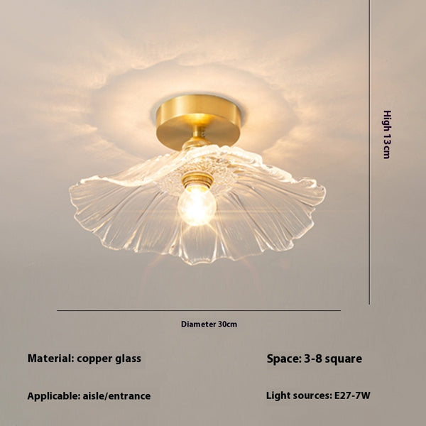 Lustre créatif en verre en forme de feuille de lotus