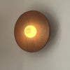 Vintage solid wood disc wall lamp