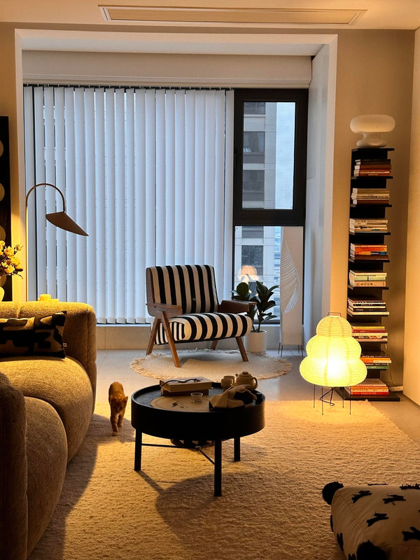 Japanese style wabi-sabi style rice paper floor lamp