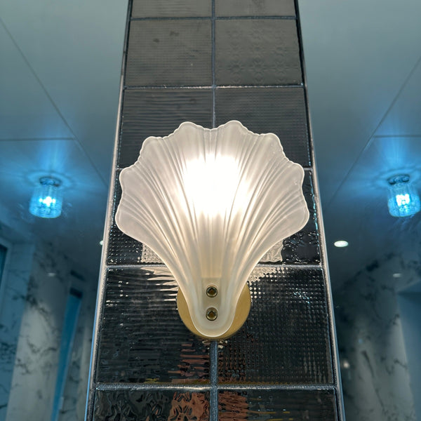 Messing Glas KristallShell Wandleuchte