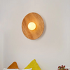 Vintage solid wood disc wall lamp