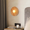 Vintage solid wood disc wall lamp