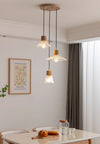 Japanese style log wind glass chandelier