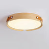 Japanese style solid wood round bedroom ceiling lamp