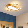 Solid wood aircraft ceiling lamp