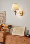 All copper solid wood bedside wall lamp