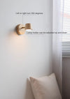 Rotatable bedroom solid wood wall lamp