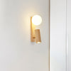 Nordic solid wood bedroom wall lamp