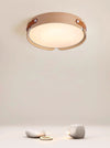 Japanese style solid wood round bedroom ceiling lamp