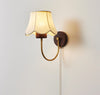 Vintage solid wood bedroom wall lamp