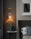 Nordic copper glass bedroom wall lamp