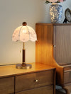 French retro solid wood table lamp