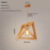 Triangular solid wood chandelier