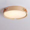 Japanese style solid wood round bedroom ceiling lamp