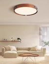 Japanese style solid wood round bedroom ceiling lamp