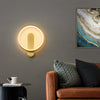 All copper minimalist round wall lamp