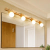 Simple solid wood mirror wall lamp