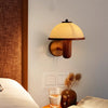 Solid Wood Mushroom Wall Lamp