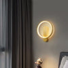 All copper minimalist round wall lamp