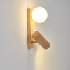 Nordic solid wood bedroom wall lamp