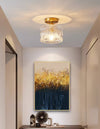 Copper glass corridor ceiling lamp