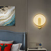 All copper minimalist round wall lamp