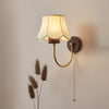 Vintage solid wood bedroom wall lamp