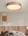 Japanese style solid wood round bedroom ceiling lamp