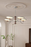 French medieval style flying saucer chandelier