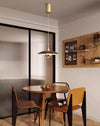 Retro walnut grain color liftable dining room chandelier