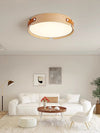 Japanese style solid wood round bedroom ceiling lamp